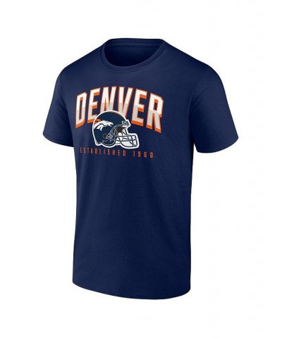 Men's Branded Navy, White Denver Broncos Long and Short Sleeve Two-Pack T-shirt $27.60 T-Shirts