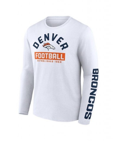 Men's Branded Navy, White Denver Broncos Long and Short Sleeve Two-Pack T-shirt $27.60 T-Shirts