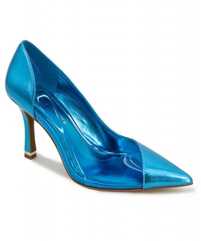 Women's Rosa Pointed Toe Pumps Blue $48.65 Shoes