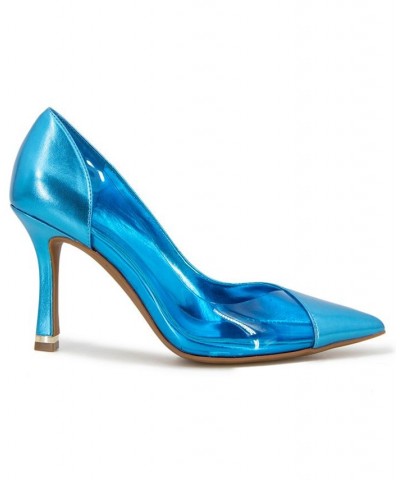 Women's Rosa Pointed Toe Pumps Blue $48.65 Shoes