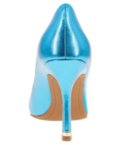 Women's Rosa Pointed Toe Pumps Blue $48.65 Shoes