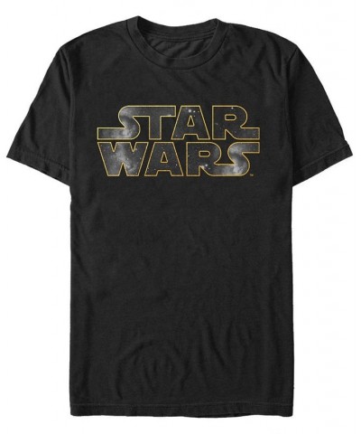 Star Wars Men's Galaxy Background Logo Short Sleeve T-Shirt Black $14.00 T-Shirts