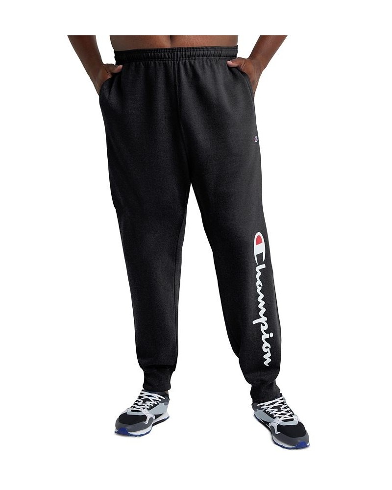 Men's Big & Tall Powerblend Standard-Fit Logo-Print Fleece Joggers Black $26.13 Pants