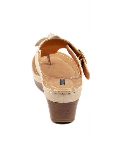 Women's Flora Wedge Sandal Gold $34.50 Shoes