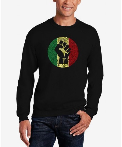 Men's Word Art Get Up Stand Up Crewneck Sweatshirt Black $27.99 Sweatshirt