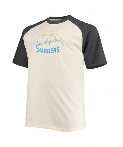 Men's Justin Herbert Oatmeal Los Angeles Chargers Big and Tall Player Name and Number Raglan T-shirt $24.20 T-Shirts