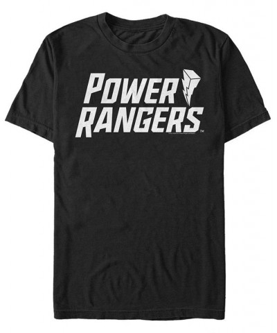 Men's Flat Power Logo Short Sleeve Crew T-shirt Black $20.99 T-Shirts