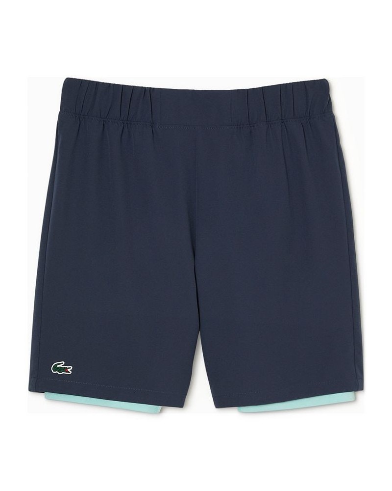 Men's Two-Tone Sport Shorts with Built-in Undershorts Blue $49.00 Shorts