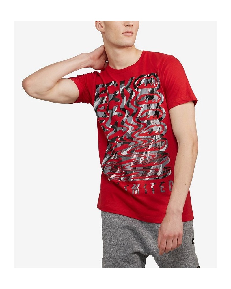 Men's Big and Tall Meltdown Graphic T-shirt Red $15.64 T-Shirts
