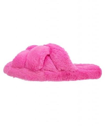 Women's Marcy Cross Band Slide Slipper Pink $20.52 Shoes