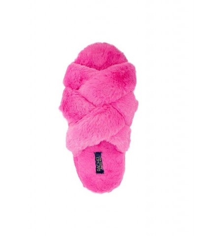 Women's Marcy Cross Band Slide Slipper Pink $20.52 Shoes