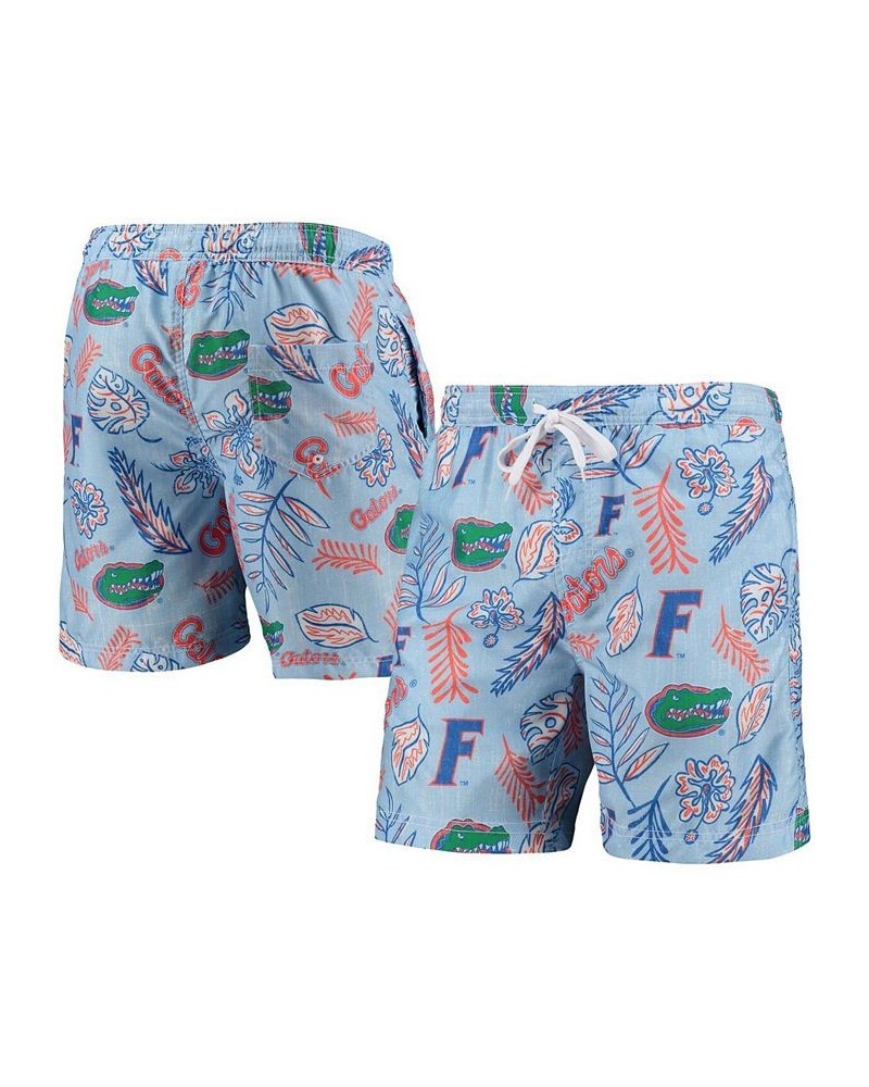 Men's Light Blue Florida Gators Vintage-Like Floral Swim Trunks $28.00 Swimsuits