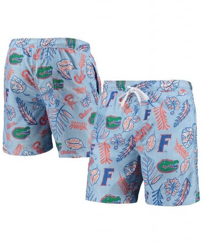 Men's Light Blue Florida Gators Vintage-Like Floral Swim Trunks $28.00 Swimsuits