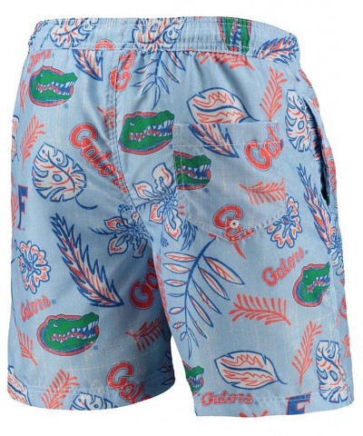 Men's Light Blue Florida Gators Vintage-Like Floral Swim Trunks $28.00 Swimsuits