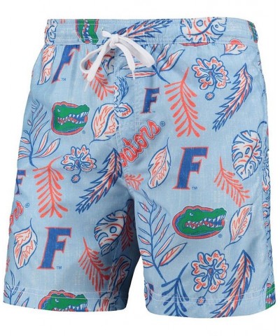 Men's Light Blue Florida Gators Vintage-Like Floral Swim Trunks $28.00 Swimsuits