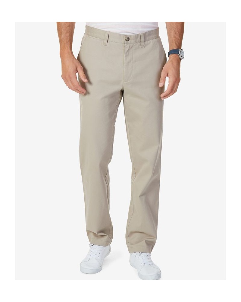 Men's Classic-Fit Stretch Solid Flat-Front Chino Deck Pants Tan/Beige $33.14 Pants