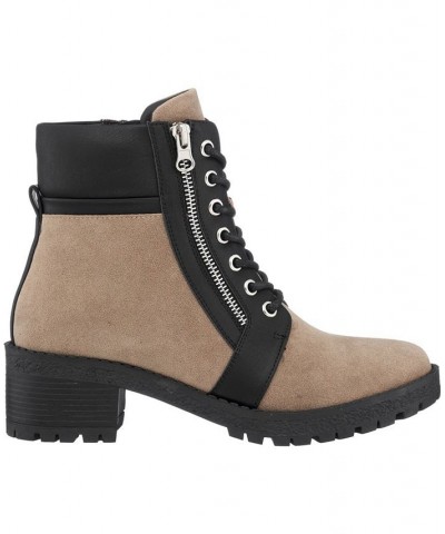 Women's Taylor Colorblock Lace-Up Boots Brown $38.50 Shoes