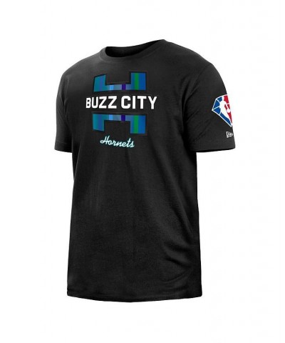 Men's Black Charlotte Hornets 2021/22 City Edition Brushed Jersey T-shirt $20.51 T-Shirts