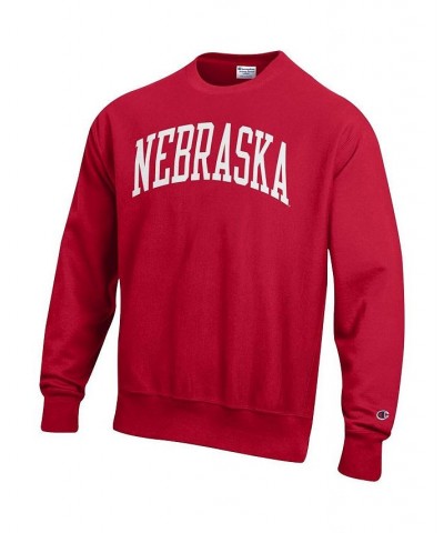 Men's Scarlet Nebraska Huskers Arch Reverse Weave Pullover Sweatshirt $39.95 Sweatshirt