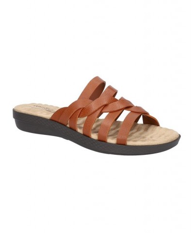 Women's Comfort Wave Sheri Slide Sandals Brown $27.95 Shoes