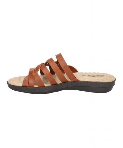 Women's Comfort Wave Sheri Slide Sandals Brown $27.95 Shoes