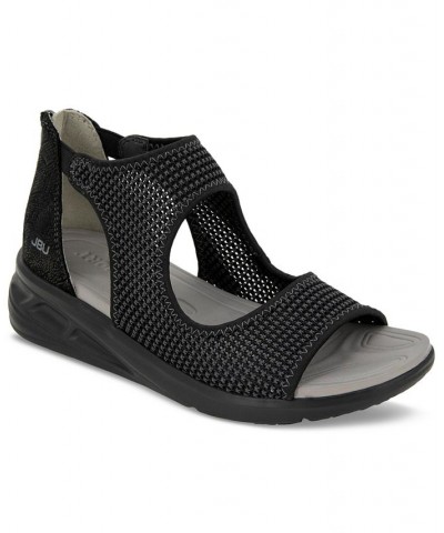 Women's Margot Sport Wedge Sandals Black $35.40 Shoes