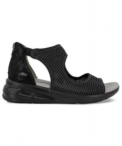 Women's Margot Sport Wedge Sandals Black $35.40 Shoes