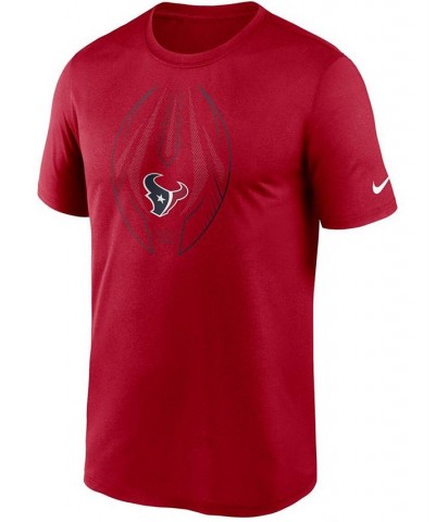 Men's Big and Tall Red Houston Texans Team Legend Icon Performance T-shirt $16.56 T-Shirts