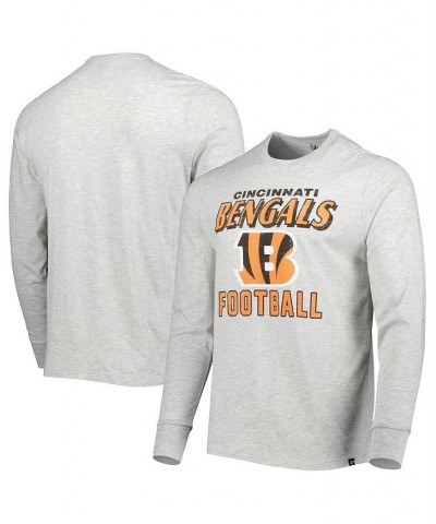 Men's Heathered Gray Cincinnati Bengals Dozer Franklin Long Sleeve T-shirt $21.50 T-Shirts