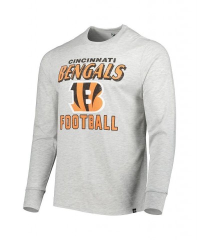 Men's Heathered Gray Cincinnati Bengals Dozer Franklin Long Sleeve T-shirt $21.50 T-Shirts