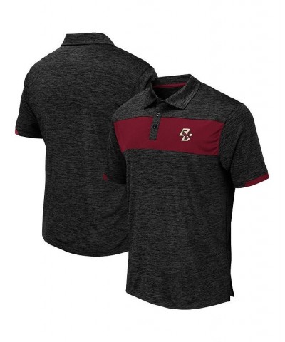 Men's Black Boston College Eagles Nelson Space-Dye Polo Shirt $23.00 Polo Shirts