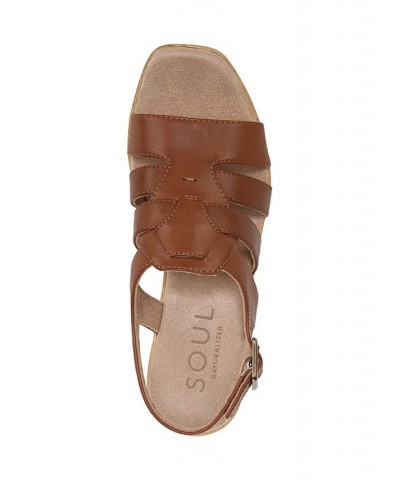 Aki Platform Sandals Brown $41.42 Shoes