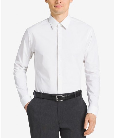 Men's Slim-Fit Non-Iron Performance Spread Collar Herringbone Dress Shirt White $22.89 Dress Shirts