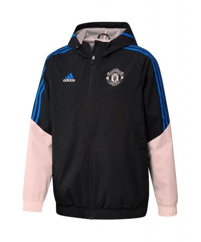 Men's Black Manchester United Training All-Weather Raglan Full-Zip Hoodie Jacket $43.20 Jackets