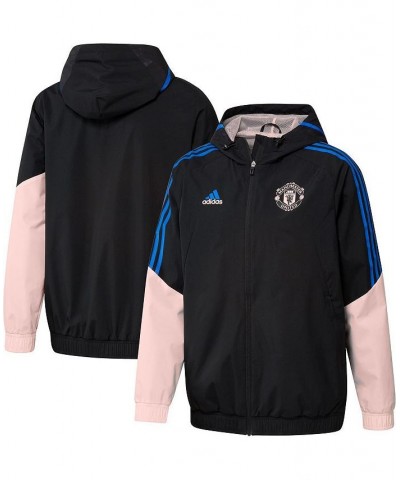 Men's Black Manchester United Training All-Weather Raglan Full-Zip Hoodie Jacket $43.20 Jackets