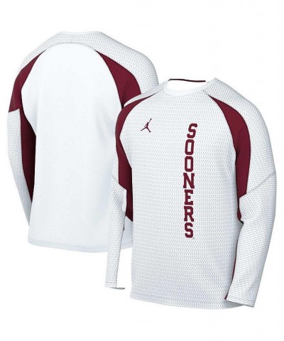 Men's Brand White Oklahoma Sooners Basketball Shooting Raglan Long Sleeve T-shirt $37.79 T-Shirts