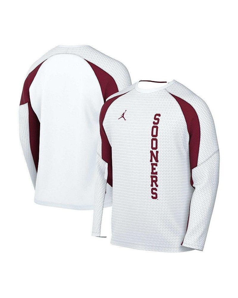 Men's Brand White Oklahoma Sooners Basketball Shooting Raglan Long Sleeve T-shirt $37.79 T-Shirts