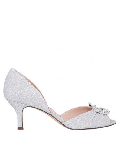 Women's Corrine Evening Pumps Silver $43.60 Shoes