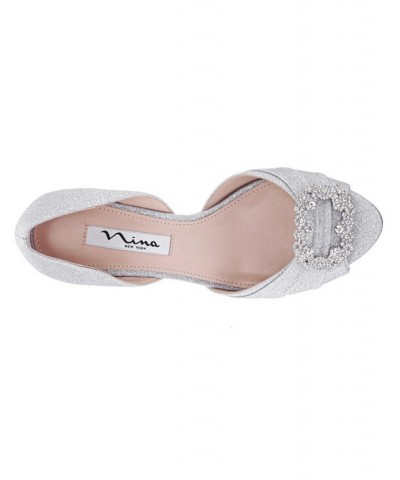 Women's Corrine Evening Pumps Silver $43.60 Shoes