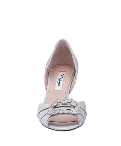 Women's Corrine Evening Pumps Silver $43.60 Shoes