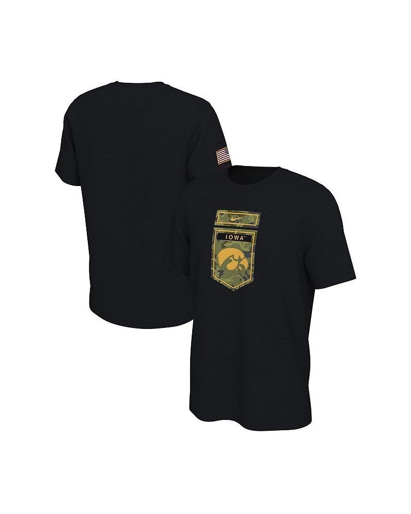 Men's Black Iowa Hawkeyes Veterans Camo T-shirt $20.79 T-Shirts