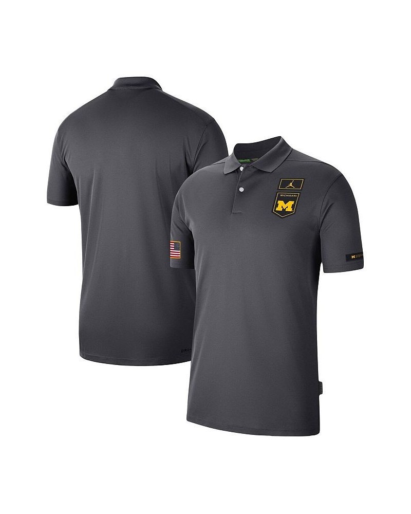 Men's Brand Anthracite, Yellow Michigan Wolverines Victory Military-Inspired Appreciation Performance Polo Shirt $32.76 Polo ...