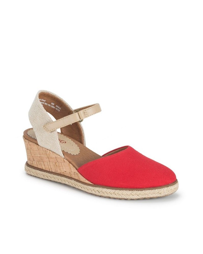 Women's Ocean Platform Wedges Red $43.35 Shoes