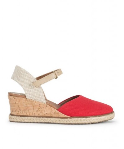 Women's Ocean Platform Wedges Red $43.35 Shoes