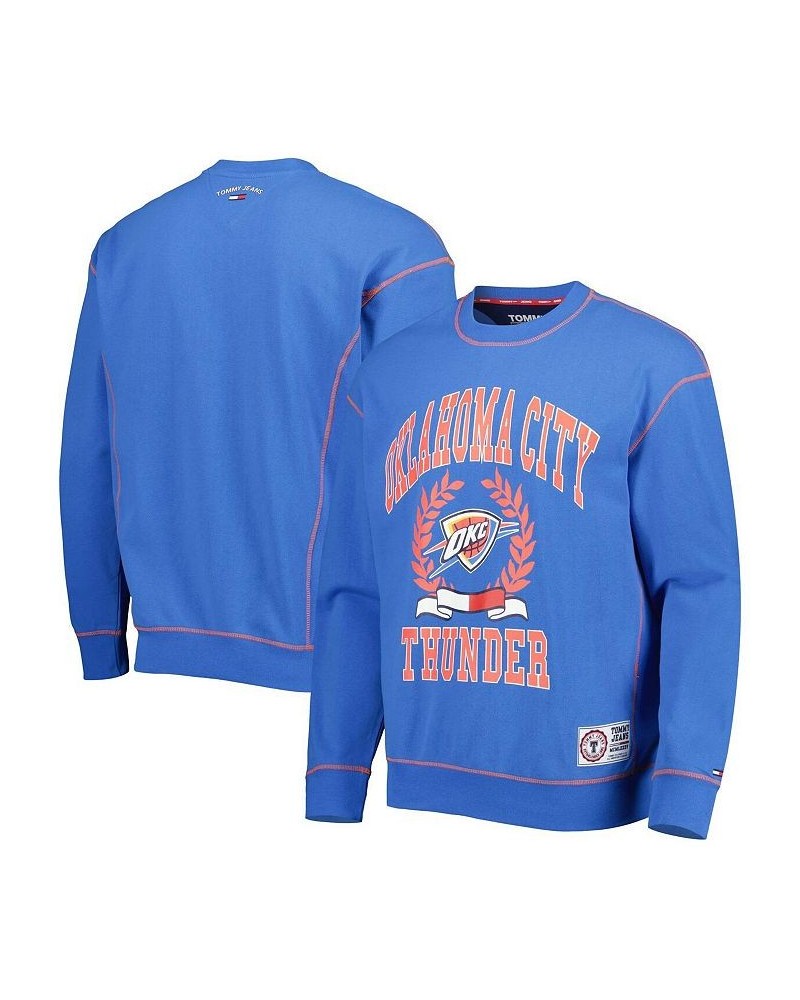 Men's Blue Oklahoma City Thunder Peter French Terry Pullover Crew Sweatshirt $28.00 Sweatshirt