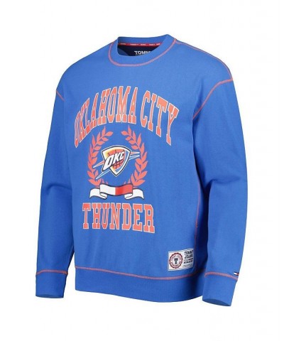 Men's Blue Oklahoma City Thunder Peter French Terry Pullover Crew Sweatshirt $28.00 Sweatshirt