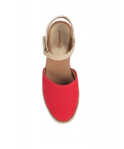 Women's Ocean Platform Wedges Red $43.35 Shoes