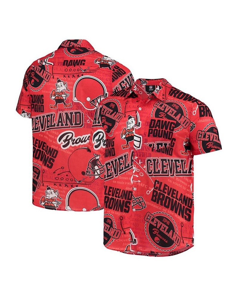 Men's Orange Cleveland Browns Thematic Button-Up Shirt $37.40 Shirts