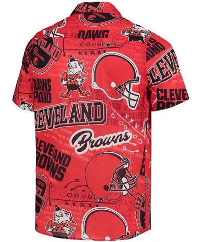 Men's Orange Cleveland Browns Thematic Button-Up Shirt $37.40 Shirts