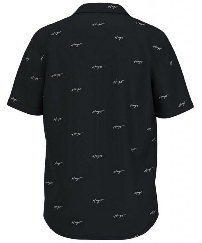 Hugo Boss Men's Ellino Relaxed-Fit Signature Logo-Print Button-Down Camp Shirt Black $53.76 Shirts